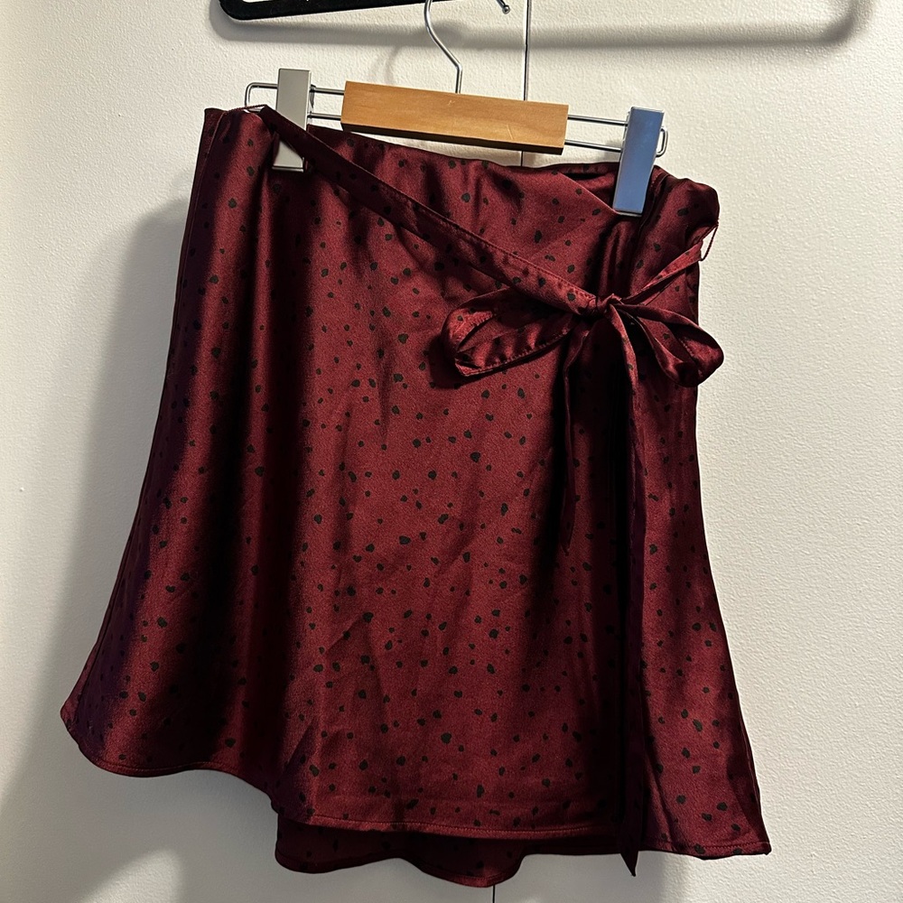 Deep red skirt